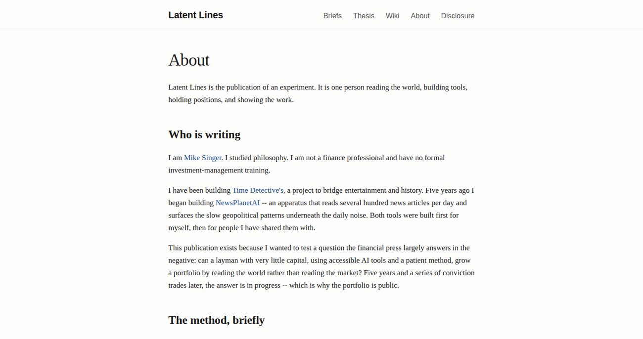 The About page, who is writing and the method