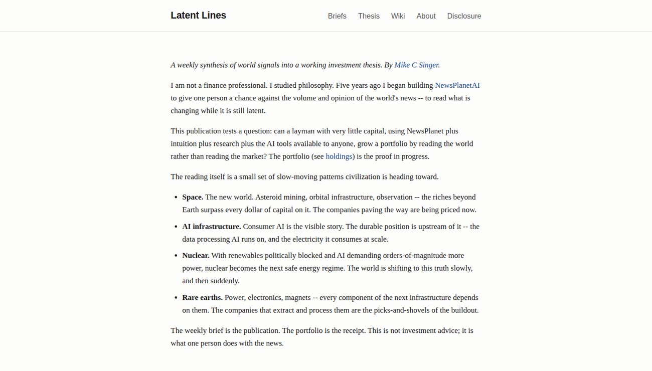 The thesis page, space, AI infrastructure, and rare earths